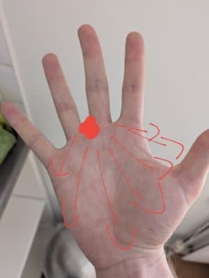 weird sensation on inside of right hand