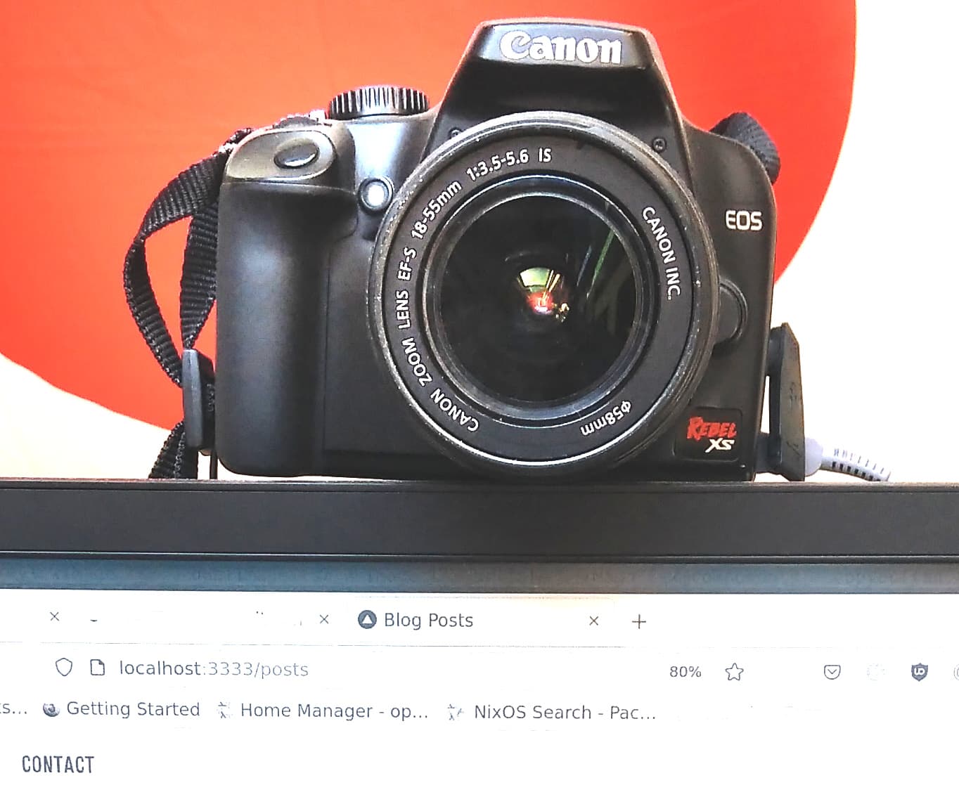 Canon eos rebel xs being used as a webcam