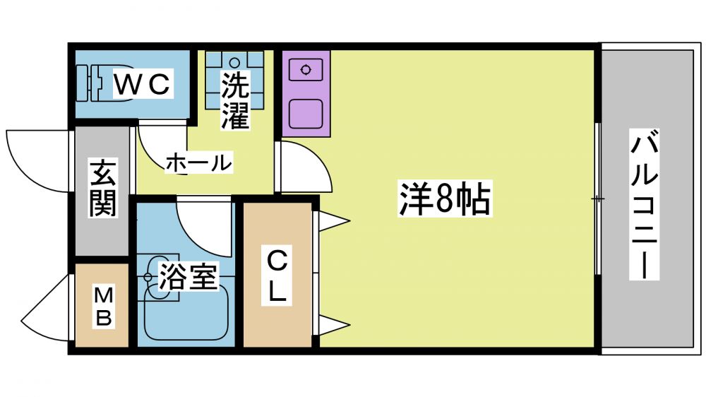 layout of a Japanese studio flat